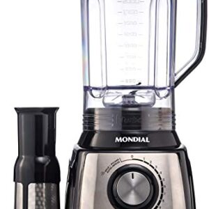 Liquidificador Mondial, Turbo Inox L-1200W, 110V, Preto, 3L - L-1200 BI