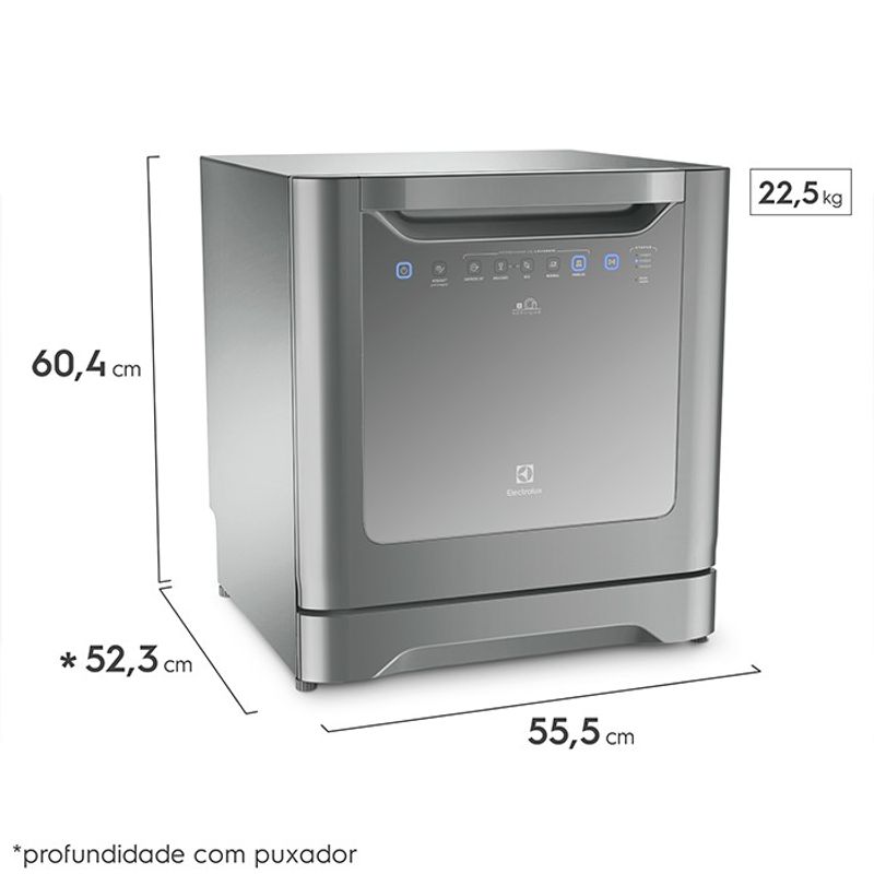 Lava-louças Electrolux LE08S 8 serviços com dimensões técnicas