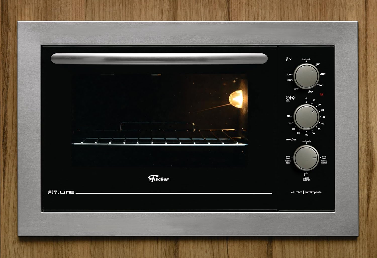 Fischer Forno Elétrico Embutir Fit Line 48L Inox